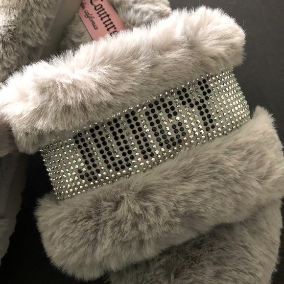 JUICY COUTURE Halo Slippers Grey Size 6 Medium - Picture 4 of 5